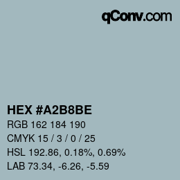 Color code: HEX #A2B8BE | qconv.com