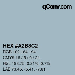 Color code: HEX #A2B8C2 | qconv.com