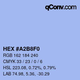 Color code: HEX #A2B8F0 | qconv.com