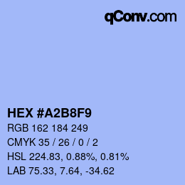 カラーコード: HEX #A2B8F9 | qconv.com