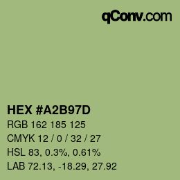 カラーコード: HEX #A2B97D | qconv.com