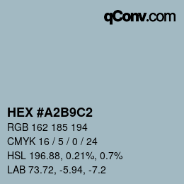 Color code: HEX #A2B9C2 | qconv.com