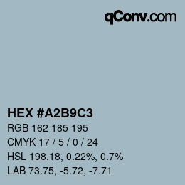 カラーコード: HEX #A2B9C3 | qconv.com