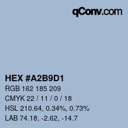 カラーコード: HEX #A2B9D1 | qconv.com