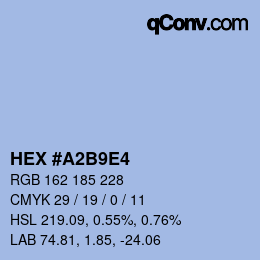 Color code: HEX #A2B9E4 | qconv.com