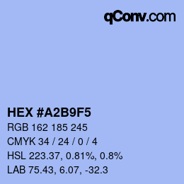 カラーコード: HEX #A2B9F5 | qconv.com