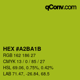 Color code: HEX #A2BA1B | qconv.com