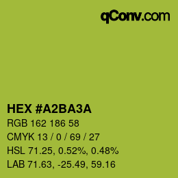 カラーコード: HEX #A2BA3A | qconv.com