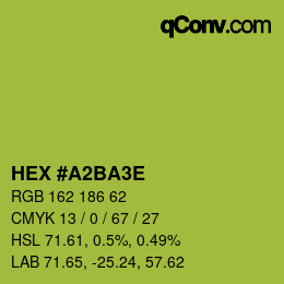 Color code: HEX #A2BA3E | qconv.com