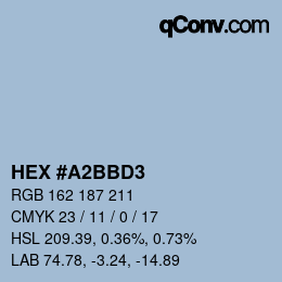Color code: HEX #A2BBD3 | qconv.com