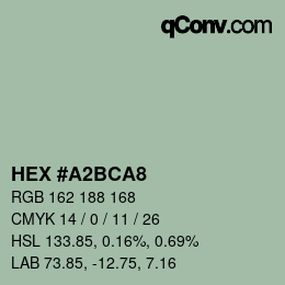 Color code: HEX #A2BCA8 | qconv.com