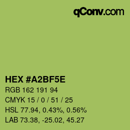 Farbcode: HEX #A2BF5E | qconv.com