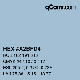 颜色代码: HEX #A2BFD4 | qconv.com