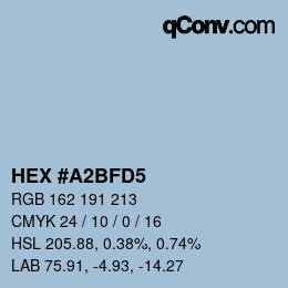 カラーコード: HEX #A2BFD5 | qconv.com