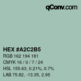 カラーコード: HEX #A2C2B5 | qconv.com