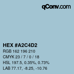 Color code: HEX #A2C4D2 | qconv.com