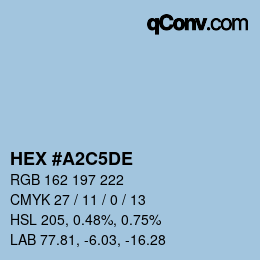カラーコード: HEX #A2C5DE | qconv.com