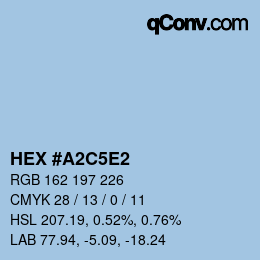 Color code: HEX #A2C5E2 | qconv.com