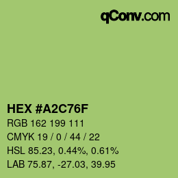 カラーコード: HEX #A2C76F | qconv.com