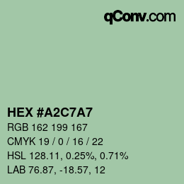 カラーコード: HEX #A2C7A7 | qconv.com