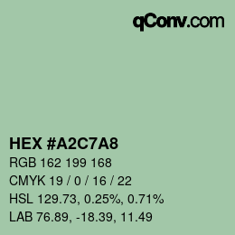 Color code: HEX #A2C7A8 | qconv.com