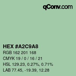 Color code: HEX #A2C9A8 | qconv.com