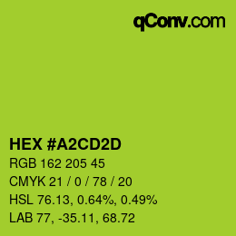 颜色代码: HEX #A2CD2D | qconv.com