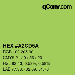 カラーコード: HEX #A2CD5A | qconv.com