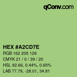 カラーコード: HEX #A2CD7E | qconv.com