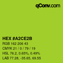 Color code: HEX #A2CE2B | qconv.com