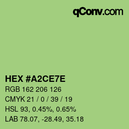 Color code: HEX #A2CE7E | qconv.com