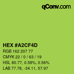 カラーコード: HEX #A2CF4D | qconv.com