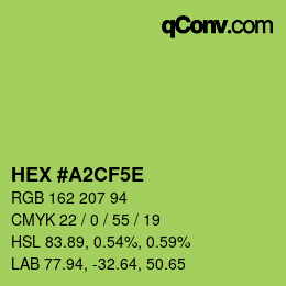 Farbcode: HEX #A2CF5E | qconv.com