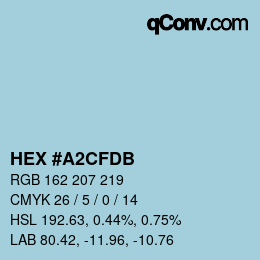 カラーコード: HEX #A2CFDB | qconv.com