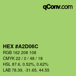 Color code: HEX #A2D06C | qconv.com
