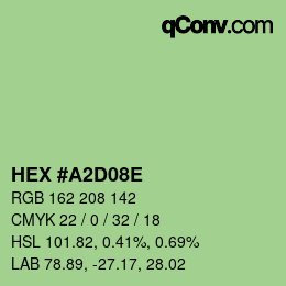 Color code: HEX #A2D08E | qconv.com