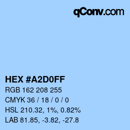 Color code: HEX #A2D0FF | qconv.com