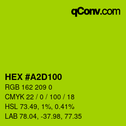 Color code: HEX #A2D100 | qconv.com