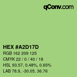 Color code: HEX #A2D17D | qconv.com