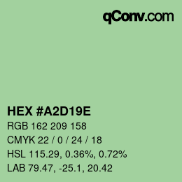 Color code: HEX #A2D19E | qconv.com