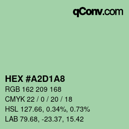 Color code: HEX #A2D1A8 | qconv.com