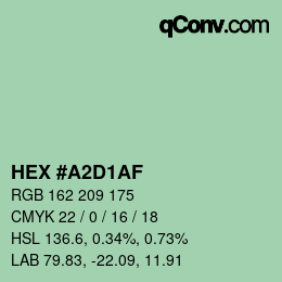 Color code: HEX #A2D1AF | qconv.com