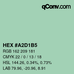 Color code: HEX #A2D1B5 | qconv.com