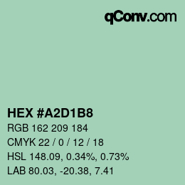 Color code: HEX #A2D1B8 | qconv.com