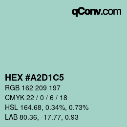 Color code: HEX #A2D1C5 | qconv.com