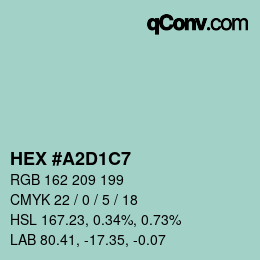 Color code: HEX #A2D1C7 | qconv.com