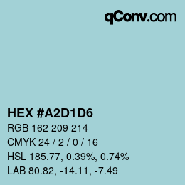 カラーコード: HEX #A2D1D6 | qconv.com