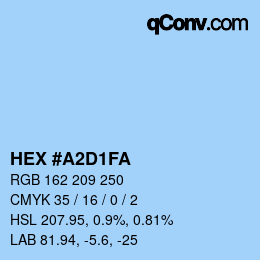 Color code: HEX #A2D1FA | qconv.com