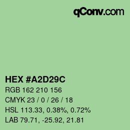 カラーコード: HEX #A2D29C | qconv.com