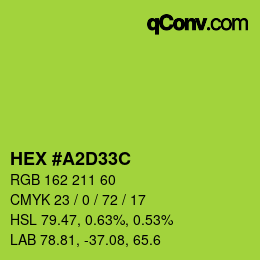 Color code: HEX #A2D33C | qconv.com